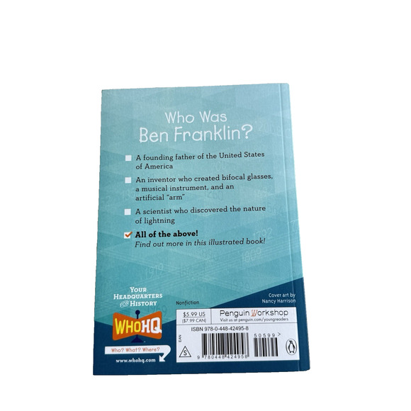 Who Was Ben Franklin? by Dennis Brindell Fradin – Preowned Paperback - Picture 2 of 4